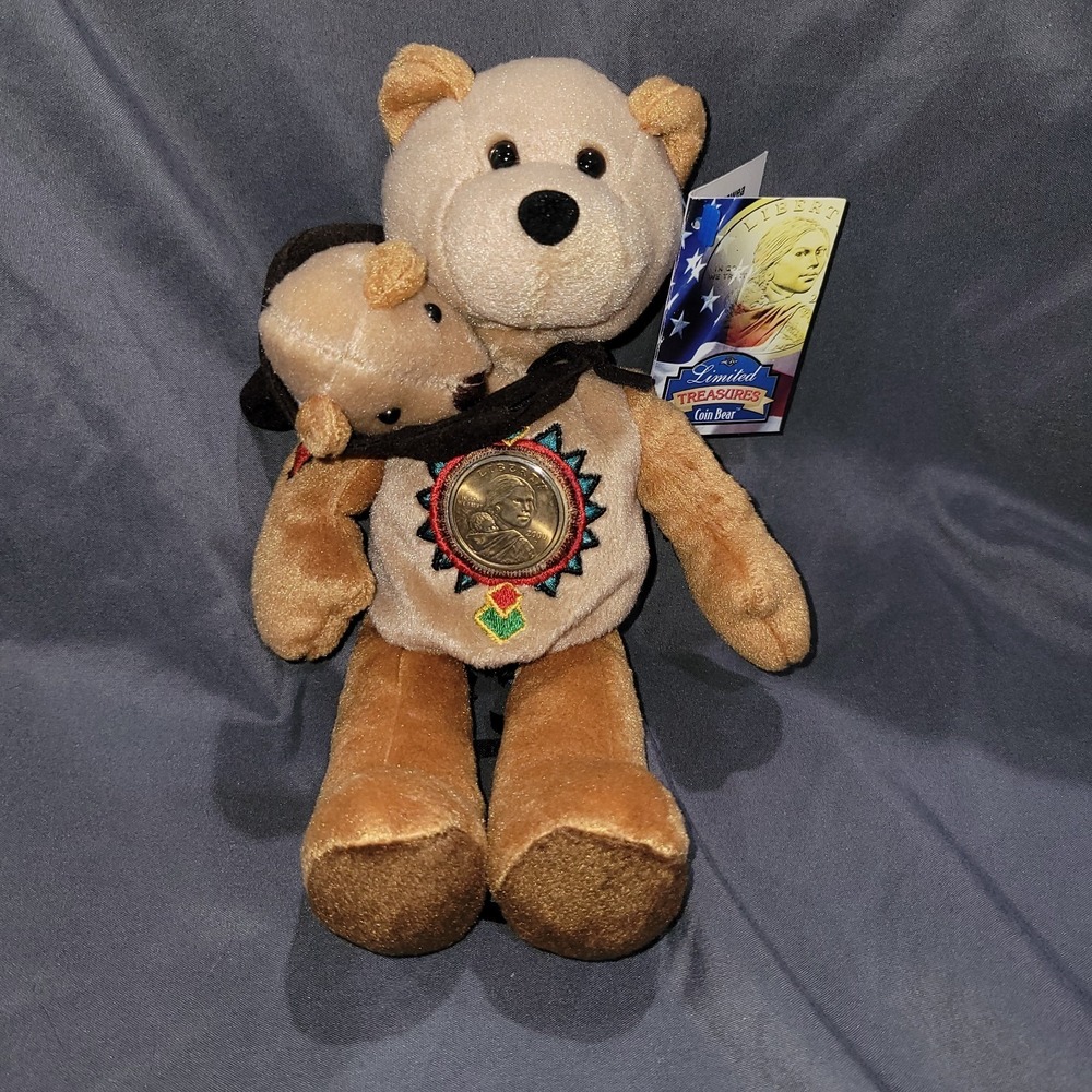 Vintage Sacajawea Baby Dollar Real US Coin Collector Bear